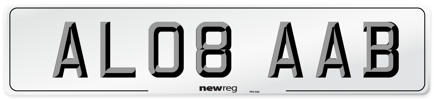 AL08 AAB Number Plate from New Reg